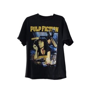VINTAGE Pulp Fiction Men's T Shirt Sz L Uma Thurman Crime Movie Fan Classic 1994